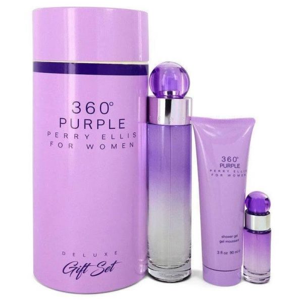 Estuche Redondo 360° Purple De Perry Ellis 3 Pcs Mujer Edp