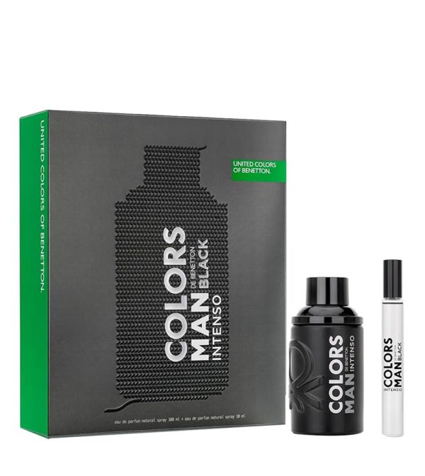 Estuche Benetton Colors Man Black Intense 2 Pcs Hombre Edp