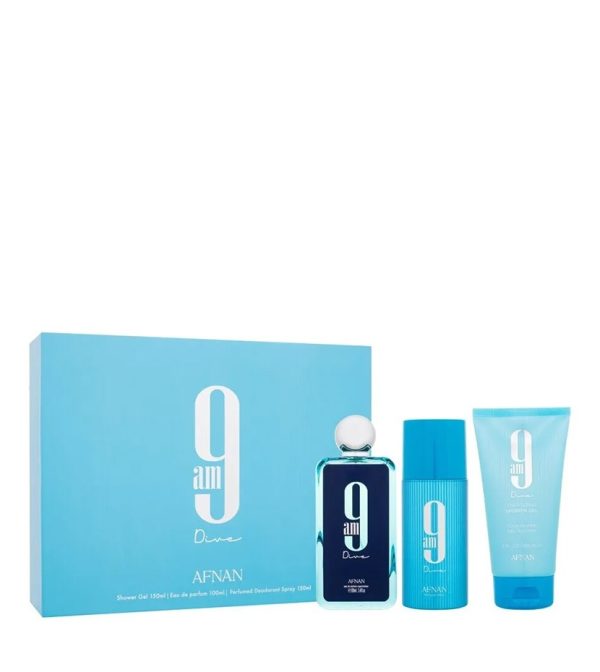 Set 9 Am Dive Afnan 3 Pcs Edp Hombre